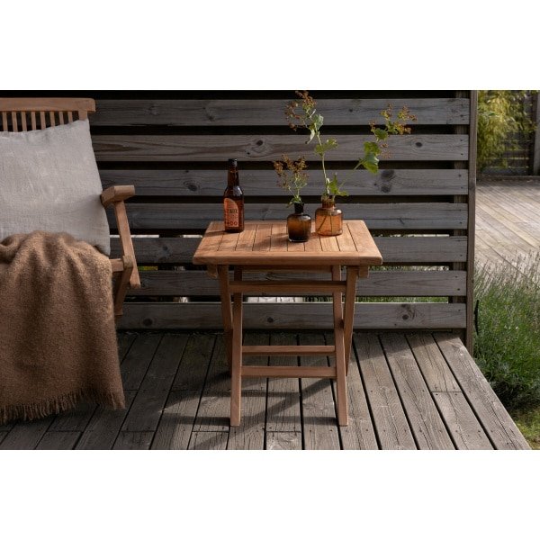 Nohr Inklapbare Bistrotafel Amberia Teakhout, 50 x 50cm - Naturel - Vierkant