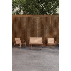 Nohr Loungeset Karilynn Met bank, 2 stoelen en tafel - Beige