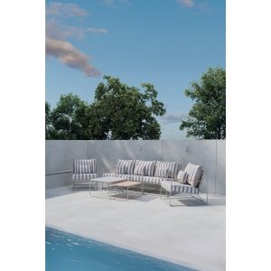 Nohr Loungeset Markesha Met bank, 2 stoelen en 2 tafels - Beige