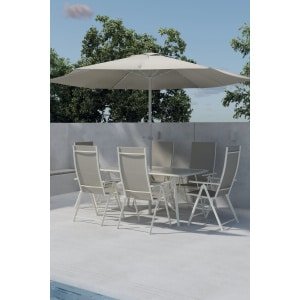 Nohr Outdoor Diningset Rosemary Met parasol - Beige