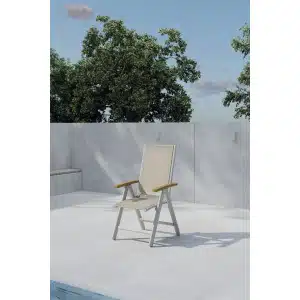 Nohr Verstelbare Tuinstoel Taysha - Beige/Teak