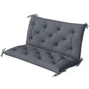 Outsunny Bankkussen Grijs Tuinbank Hollywoodschommel Oxford Stof Vlamvertragend 8cm Dik 6 Bevestigingsbandjes 98x100cm Weerbestendig | Aosom.nl