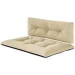 Outsunny Palletkussenset 2-delig Zitkussen en Rugleuning met Getuft Ontwerp 120 x 77 x 10 cm Beige