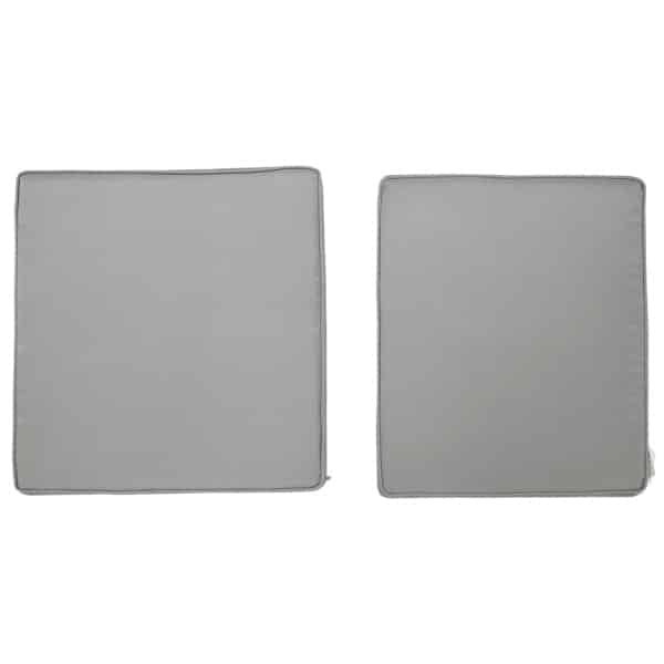 Outsunny Set van 2 zitkussens, 56 x 52 cm stoelkussens met rits, stofhoes, 7 cm dikke vulling, wasbaar Lichtgrijs