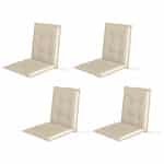 Outsunny Set van 4 Stoelkussens 108 x 50 x 5 cm met Banden, Outdoor & Indoor Zitkussens Beige
