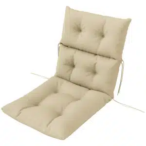 Outsunny Zitkussen, Dik Kussen voor Zitmeubilair, met Rugleuning, Schommelstoelkussen, voor Binnen en Buiten, Beige