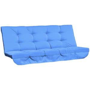 Outsunny kussenset veranda schommel, weerbestendig, extra dik, comfortabel, 170 cm, veelzijdig, blauw | Aosom.nl