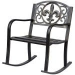 Outsunny schommelstoel, antieke tuinmeubel, duurzaam metaal, weerbestendig, elegante uitstraling, comfortabel, brons | Aosom.nl