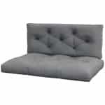 Outsunny zitkussen, comfortabel stoelkussen met knoopstiksels, weerbestendig, 120 x 80 x 12 cm, perfect voor buiten, grijs | Aosom.nl