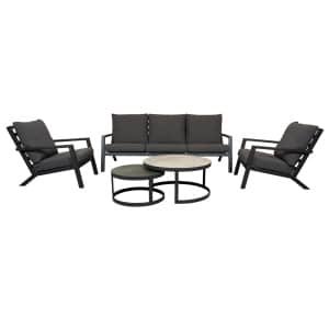 Qopps Atlanta loungeset 3-zits 2 loungestoelen met Sprog tafel set