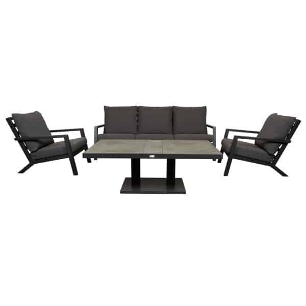 Qopps Atlanta loungeset 3zits 2 loungestoelen met Gooks up down tuintafel