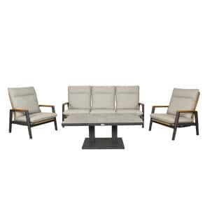 Qopps Yvori loungeset met Rubli up down tuintafel