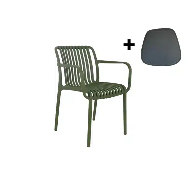 Vita Porto stapelstoel groen incl. zitkussen