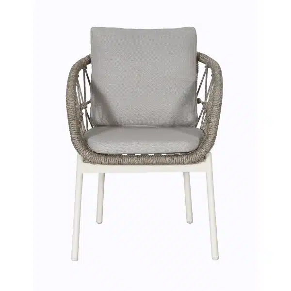 Dining Tuinstoel Dakota Bruin Aluminium Touw Stoel Buiten Vita Lux Outdoor Living