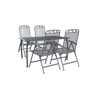 Greemotion Tuinset Toulouse (Tafel + 4 klapstoelen, 140 x 74 x 90 cm)