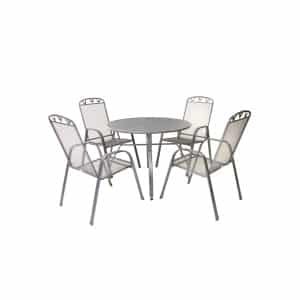 Greemotion Tuinset Toulouse (Tafel + 4 stapelstoelen, Ø100 x 74 cm)