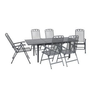 Greemotion Tuinset Toulouse (Uitschuifbare tafel + 6 klapstoelen, 140-200 x 74 x 90 cm)