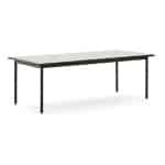 Kave Home Outdoor Eettafel 'Maurina' Cement en staal, 223 x 101cm, kleur Wit