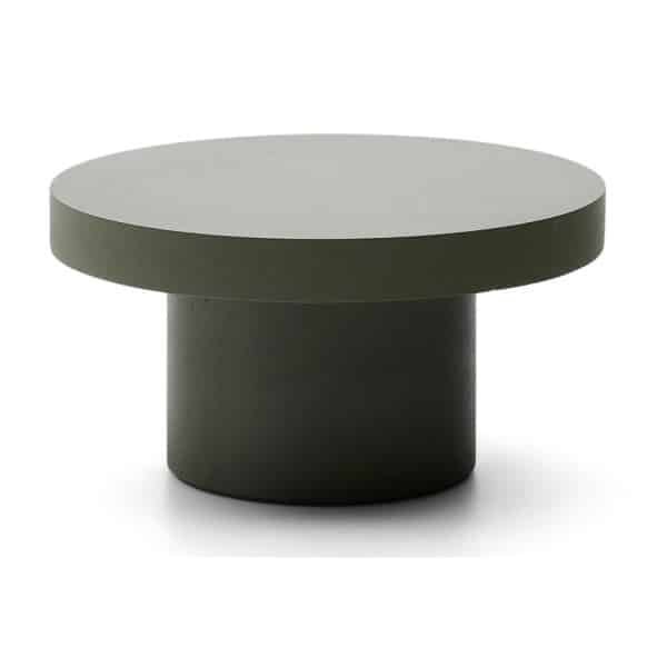 Kave Home Ronde Salontafel 'Aiguablava' Beton, 90cm, kleur Donkergroen
