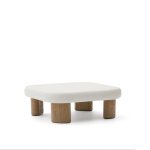 Kave Home Salontafel 'Labra' Cement en acaciahout, 80 x 80cm