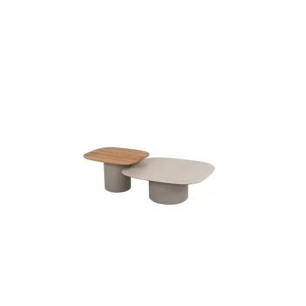 Koffietafel Demi Bruin Grijs 4SO Set 2 stuks Tafel Buiten Tuintafel Salontafel Loungetafel 4 Seasons