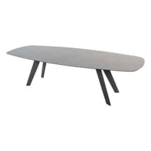 Montana tafel onderstel antraciet 280 x 113 cm barrel met blad antraciet keramiek terrazzo 4SO - 4so