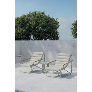 Nohr Loungeset Geron Met 2 stoelen en tafel - Beige/Groen