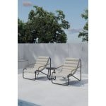 Nohr Loungeset Geron Met 2 stoelen en tafel - Beige/Zwart