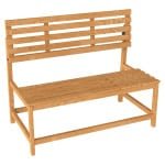 Outsunny 2-zits Tuinbank van Hout, Weerbestendige Zitbank, UV-Bestendige Tuinmeubelen met Omzetbare Rugleuningen 110x61x89cm, Teak