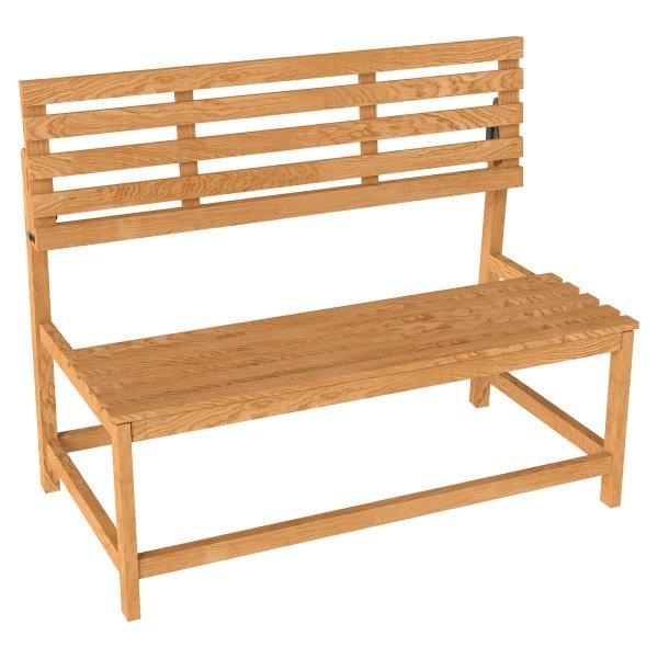 Outsunny 2-zits Tuinbank van Hout, Weerbestendige Zitbank, UV-Bestendige Tuinmeubelen met Omzetbare Rugleuningen 110x61x89cm, Teak