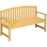 Outsunny 2-zits tuinbank hout, weerbestendige zitbank, tuinmeubel met rugleuning, 240 kg draagbaar 140 x 50 x 85 cm, Orange