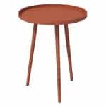 Outsunny Bijzettafel, Salontafel, Tuintafel, Terrastafel voor Tuin, Balkon, Staal, 40 x 40 x 50 cm, Rood