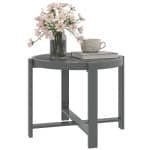 Outsunny Bijzettafel Tuintafel Rond Weerbestendig Aluminium Balkontafel met Kunstmarmeren Blad Grijs