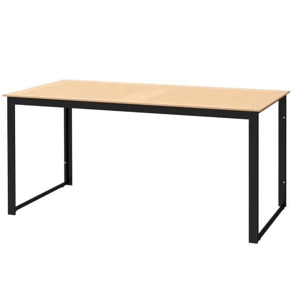Outsunny Weerbestendige Tuintafel voor 6 - 160 x 80 cm met Lamellen-Tafelblad, Buitentafel in Teak Look