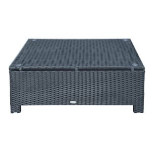 Outsunny bijzettafel, weerbestendig, stijlvolle salontafel voor tuin of balkon, lichtgewicht, 85 x 50 x 39 cm, zwart | Aosom.nl