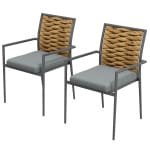 Outsunny moderne grijze tuinstoelen, weerbestendig, perfect voor terras, stapelbaar, onderhoudsvriendelijk, 57 x 58 x 87 cm, grijs | Aosom.nl