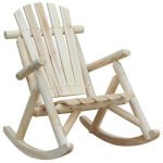 Outsunny schommelstoel, comfortabele relaxstoel van vurenhout, perfect voor buitengebruik, duurzaam ontwerp, natuurlijk | Aosom.nl