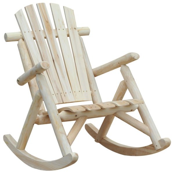 Outsunny schommelstoel, comfortabele relaxstoel van vurenhout, perfect voor buitengebruik, duurzaam ontwerp, natuurlijk | Aosom.nl