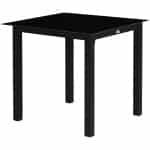 Outsunny tuinmeubel, loungetafel voor buiten, weerbestendig, eenvoudig te onderhouden, 80 x 80 x 74 cm, zwart | Aosom.nl