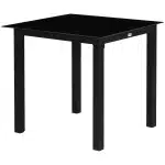 Outsunny tuinmeubel, loungetafel voor buiten, weerbestendig, eenvoudig te onderhouden, 80 x 80 x 74 cm, zwart | Aosom.nl