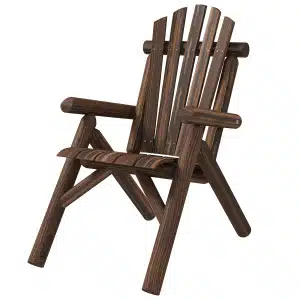 Outsunny tuinstoel, comfortabele hoge rugleuning, weerbestendig, duurzaam grenenhout, tot 113 kg, perfect voor buiten, bruin | Aosom.nl