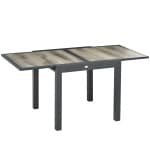 Outsunny tuintafel, uitschuifbare eettafel, weerbestendig aluminium, perfect voor buiten, 150-200 x 90 x 75 cm, grijs | Aosom.nl