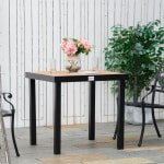 Outsunny tuintafel, weerbestendig, voor 4 personen, lichtgewicht aluminium, eenvoudig te onderhouden, 80 x 80 x 74 cm, grijs | Aosom.nl