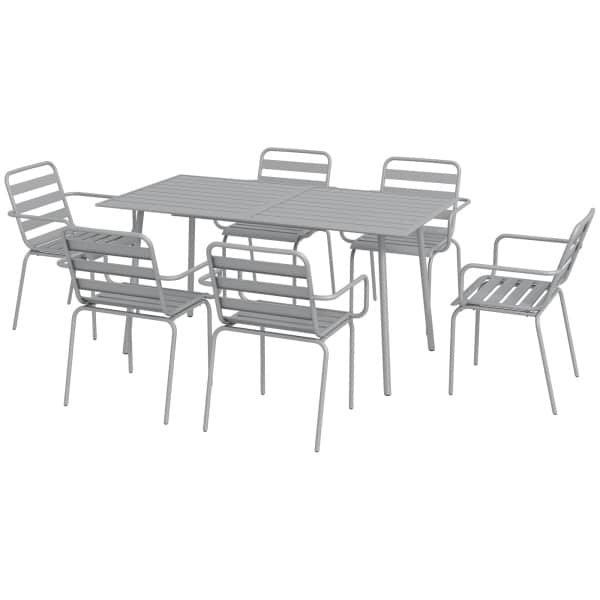 Outsunny tuinzitgroep, comfortabele buitenzitgroep, weerbestendig, onderhoudsvriendelijk, 150 x 80 x 74 cm, lichtgrijs | Aosom.nl