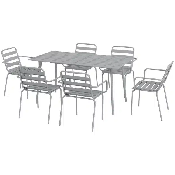 Outsunny tuinzitgroep, comfortabele buitenzitgroep, weerbestendig, onderhoudsvriendelijk, 150 x 80 x 74 cm, lichtgrijs | Aosom.nl