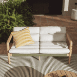 Kave Home 2-zits Tuinbank Menfi Acaciahout en touw, 136cm - Donkergroen