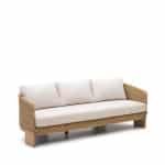 Kave Home 3-zits Loungebank Xoriguer Rattan en eucalyptushout - Beige