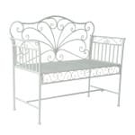 Outsunny tuinbank, 2-zits metalen zitbank, weerbestendig tuinmeubilair, elegant design, ideaal voor buitengebruik, wit | Aosom.nl