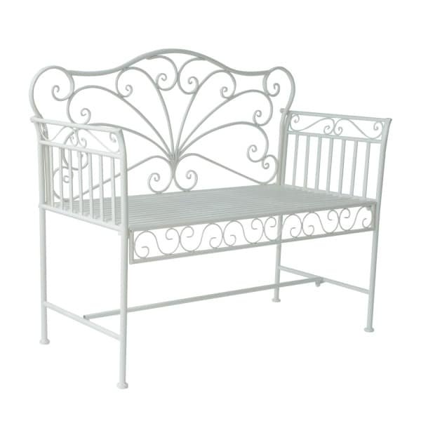 Outsunny tuinbank, 2-zits metalen zitbank, weerbestendig tuinmeubilair, elegant design, ideaal voor buitengebruik, wit | Aosom.nl