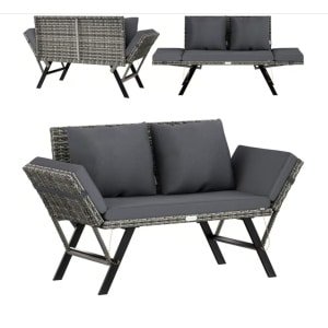 Solar tuinlamp wicker hoogte 50cm